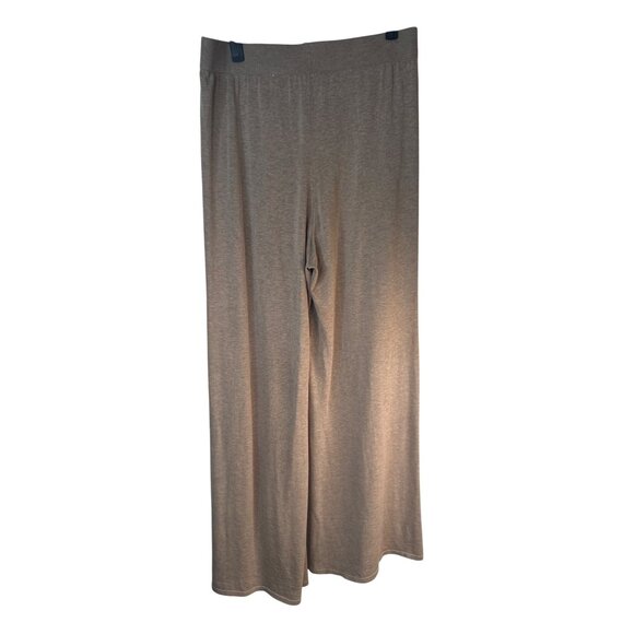 2/$30 ZARA Large Taupe Elastic Waist Wide Leg Silk Cotton Pants - Picture 3 of 14